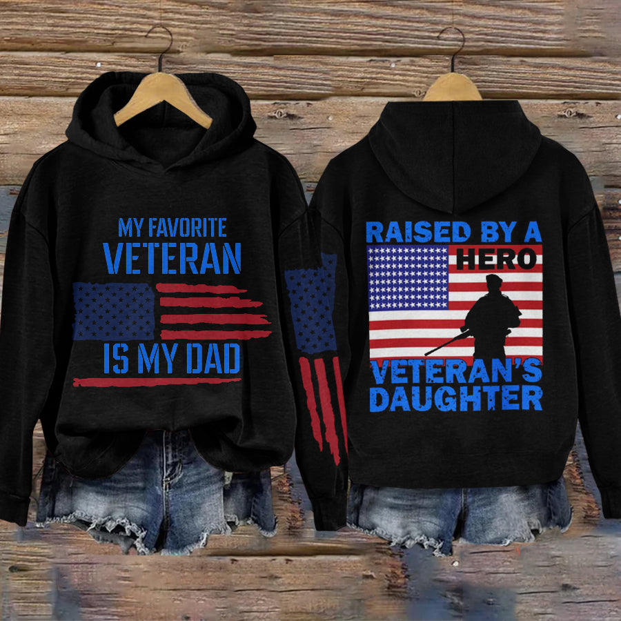 Comstylish Daughter Of Veteran Printed Cozy Hoodies