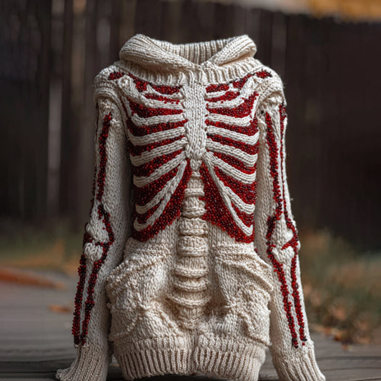 Halloween Anatomy Art And Diamond Vintage Hooded Sweater artswardrobe