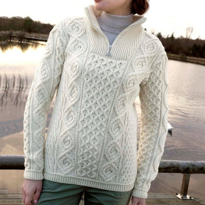 Women's Clan Pattern Half Zip Sweater artswardrobe