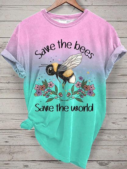 Women's Save The Bees Save The World T-shirts artswardrobe