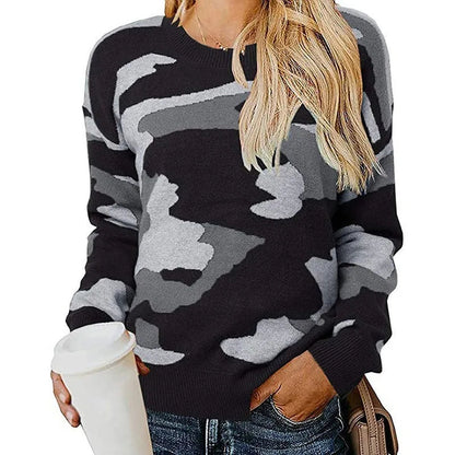 Chloe® | Knitted sweater with leopard camouflage