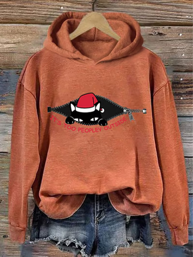 Women's It's Too Peopley Outside Hooded Sweatshirt elevenforest