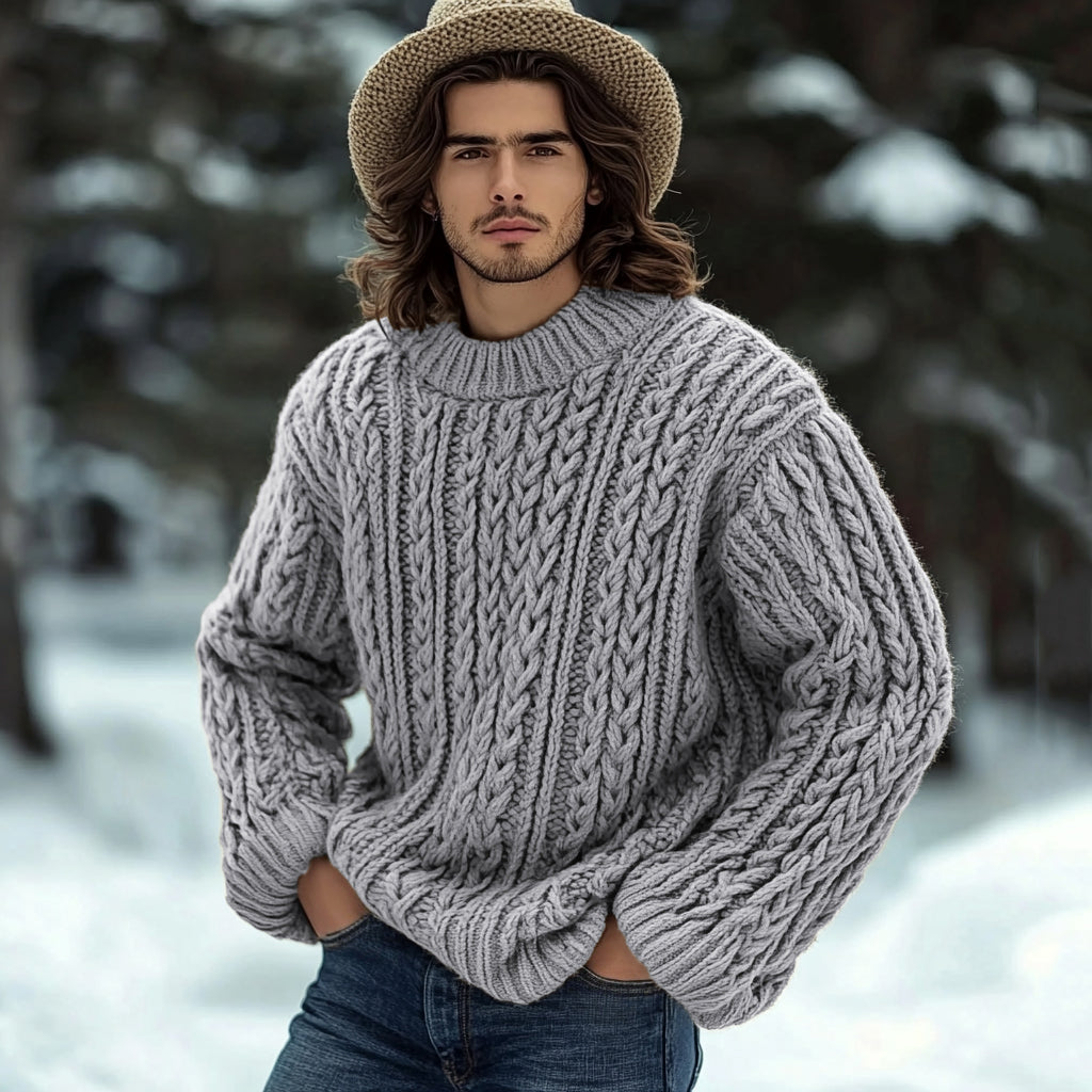 Men's Vingate Chunky Knit Crew Neck Sweater elevenforest