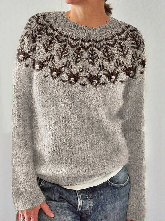 Christmas Reindeer Pattern Cozy Icelandic Sweater elevenforest