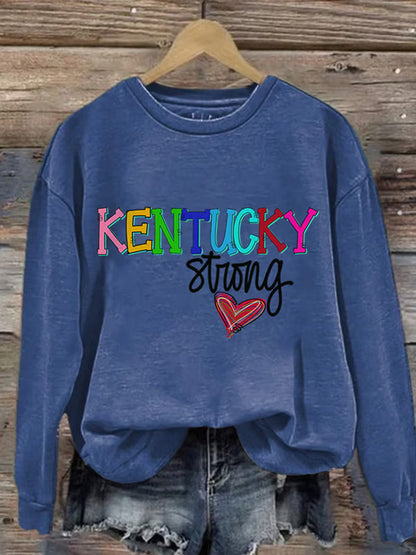 Comstylish Women's Kentucky Flooding 2025 Unsinkable Print Casual Sweatshirt