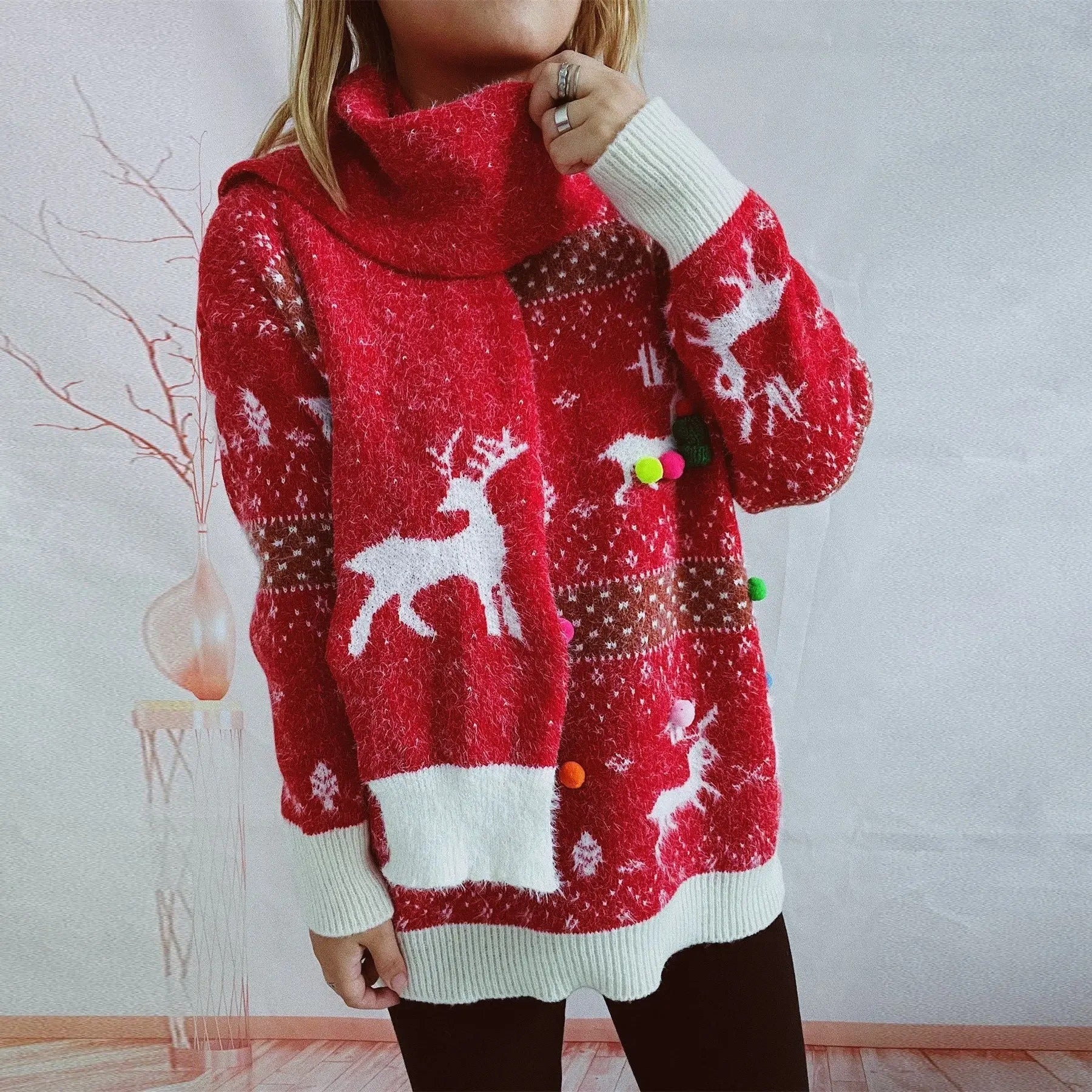 Aurora® | Women's Christmas sweater with reindeer print