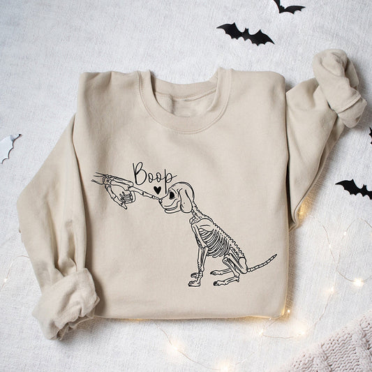 Comstylish Mexican Day Of The Dead Cute Puppy Skull Lover Graphic Cozy Sweatshirt