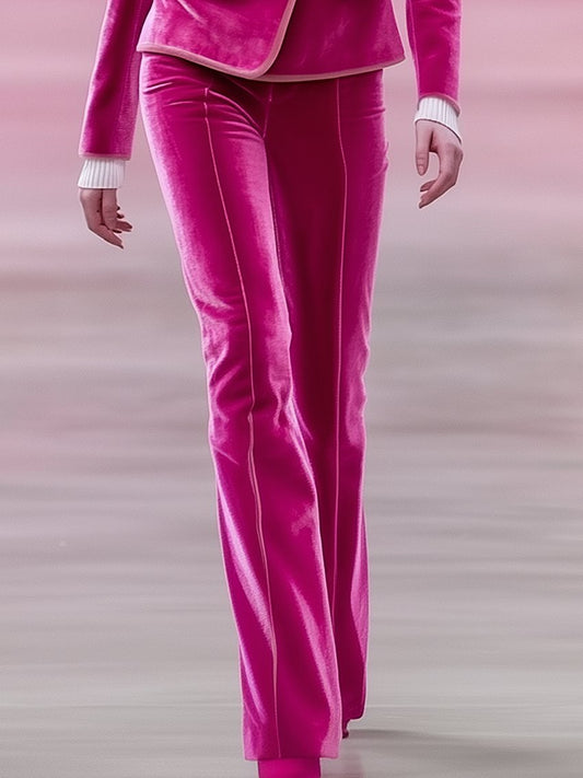 Shipping Barbie Pink Velvet Pants With Light Pink Trimmed