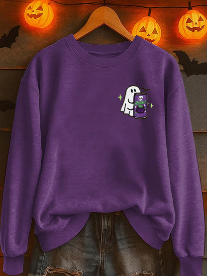 Women's Halloween Ghost Casual Sweatshirt artswardrobe