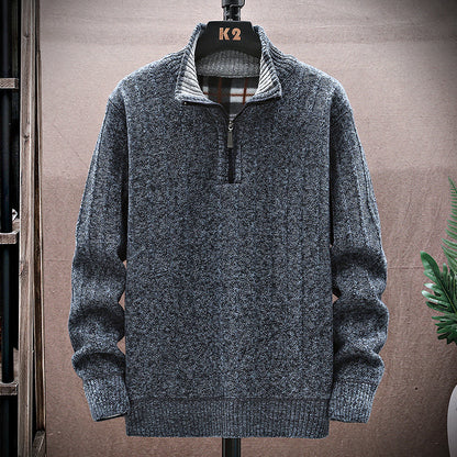 Men's Vintage Knitted Stand Collar Sweater elevenforest