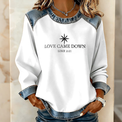 Comstylish Womens Christmas Faith Art Crew Neck Casual Sweatshirt