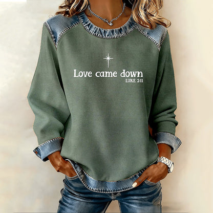 Comstylish Women's Christmas Faith Crew Neck Casual Sweatshirt