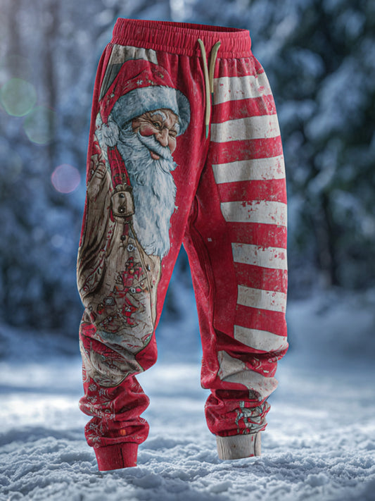 Comstylish Christmas Santa Printed Sport Pants