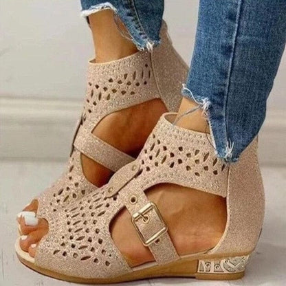 AS | Ortopedické sandály s nízkým podpatkem