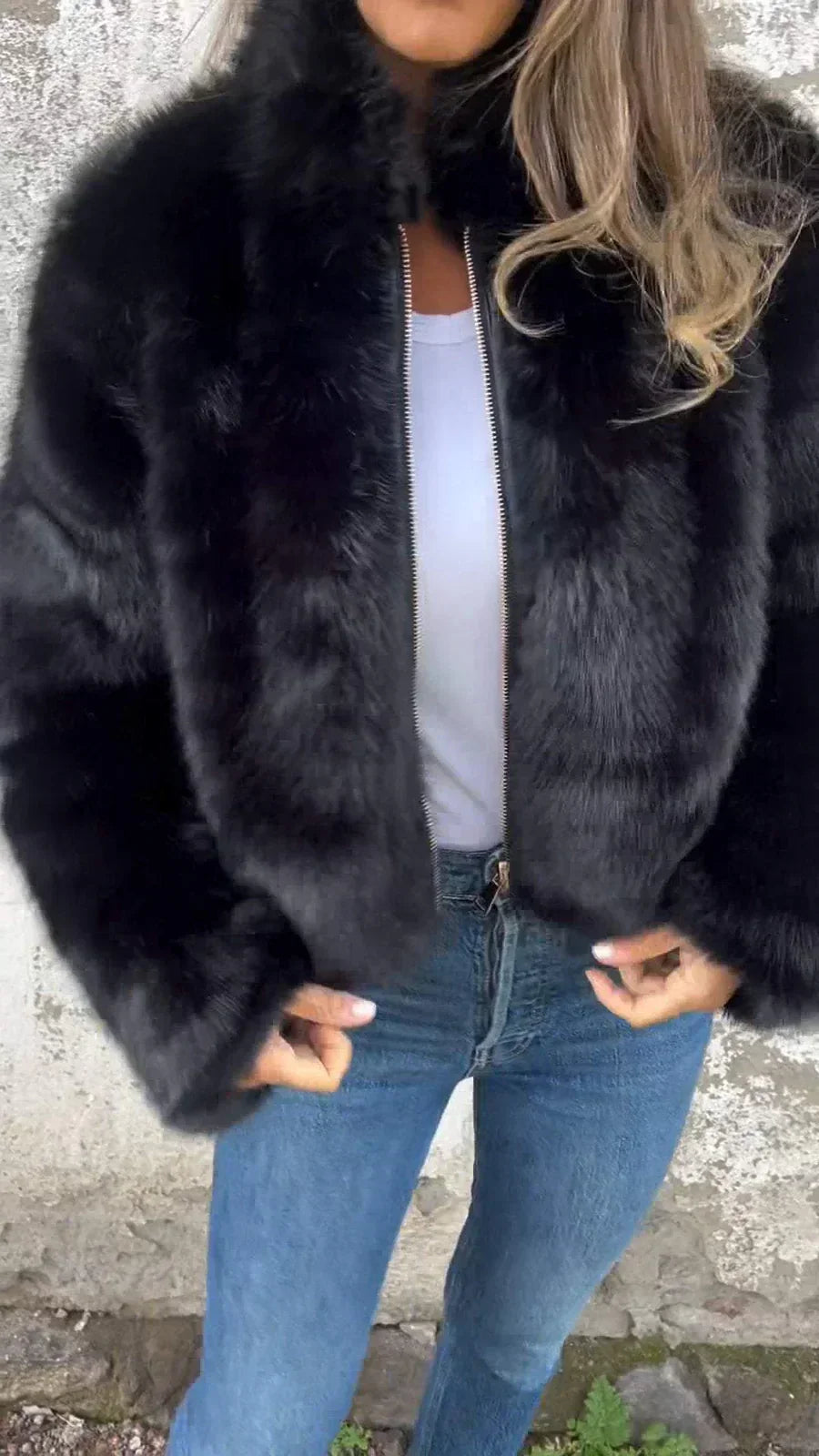 AS | elegantní kožich na zip