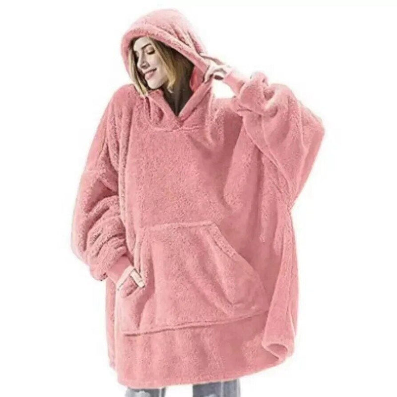 AS | Oversized fleecový svetr s kapucí