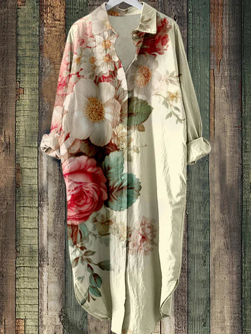 AS | Midi šaty na knoflíky s květinovým potiskem