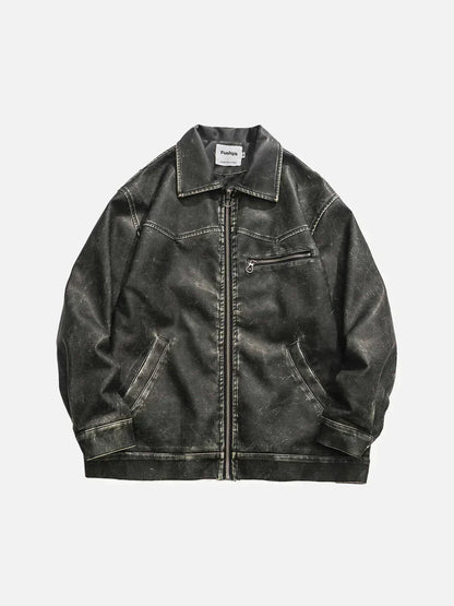 AS | Kožená bunda Deep Washed