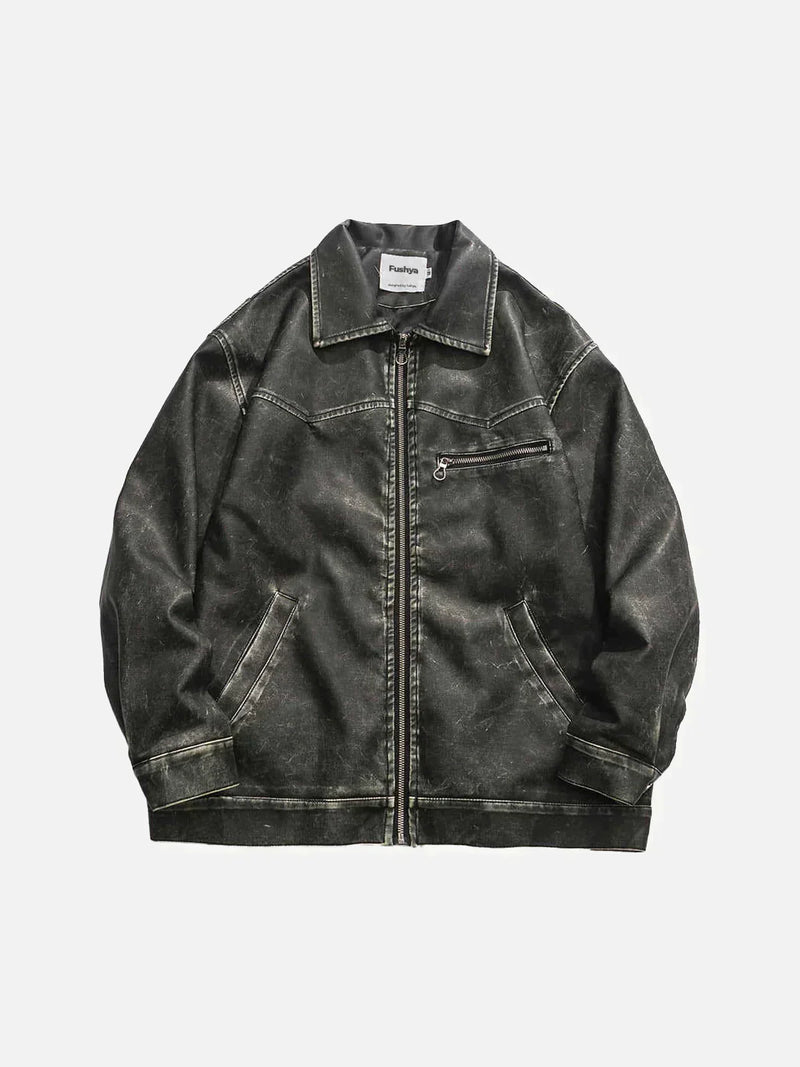 AS | Kožená bunda Deep Washed