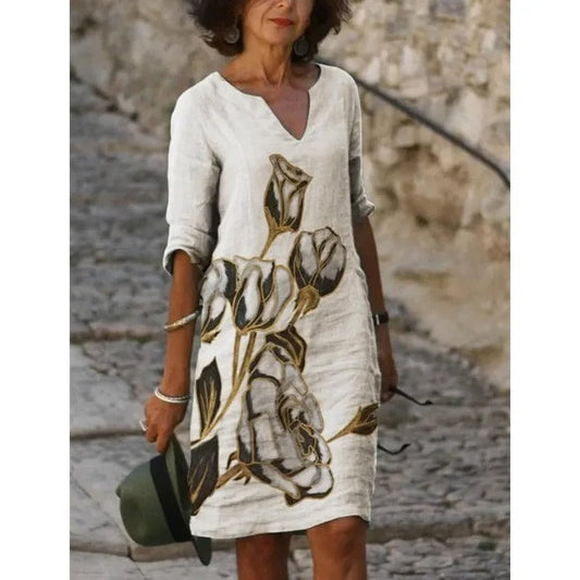 AS | Midi šaty s výstřihem do V a květinovým vzorem