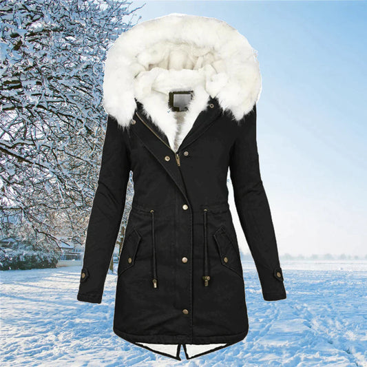 AS | Nová oversized bunda parka s kapucí a kožešinovou podšívkou