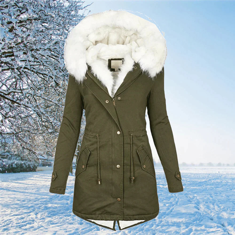AS | Nová oversized bunda parka s kapucí a kožešinovou podšívkou