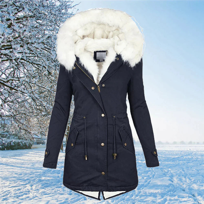 AS | Nová oversized bunda parka s kapucí a kožešinovou podšívkou