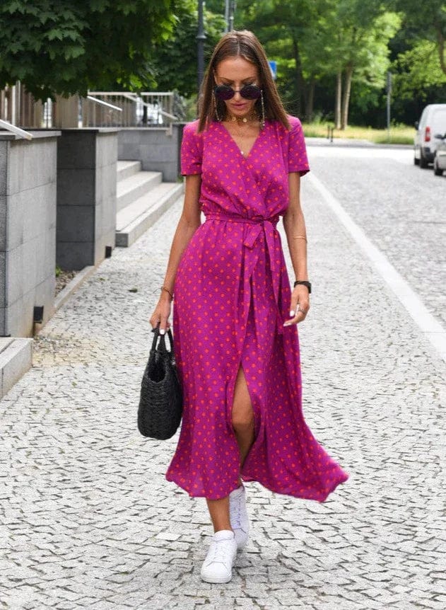 AS | Elegantní barevné květinové letní midi šaty