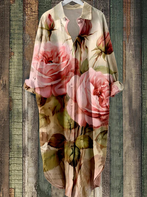 AS | Midi šaty na knoflíky s květinovým potiskem