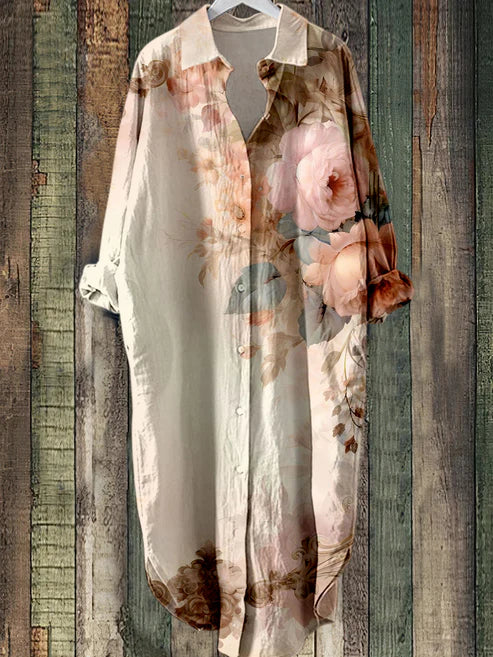 AS | Midi šaty na knoflíky s květinovým potiskem