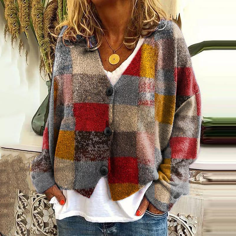 KS | Potištěný cardigan s knoflíkovou légou